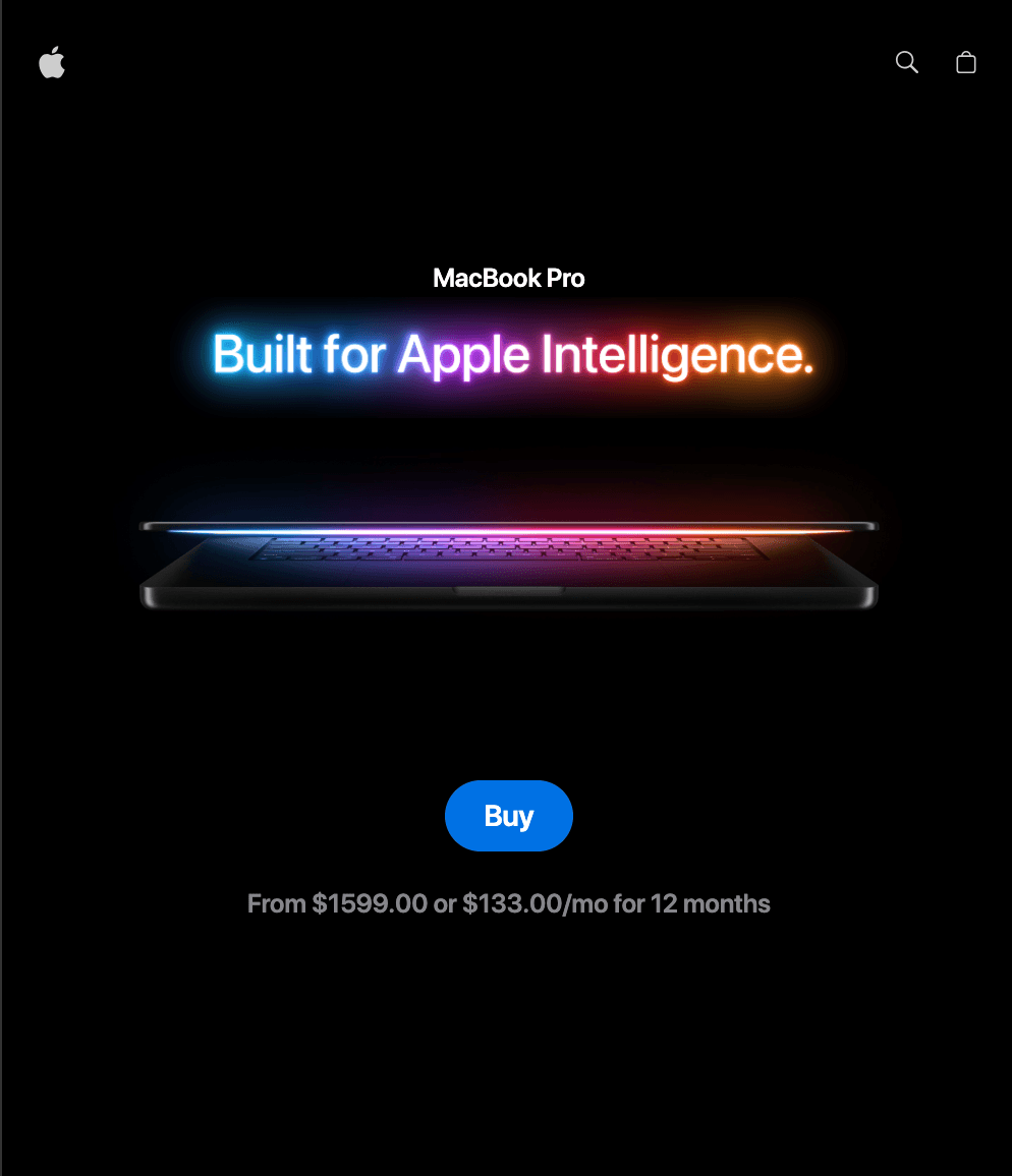 MacBook Landing Page